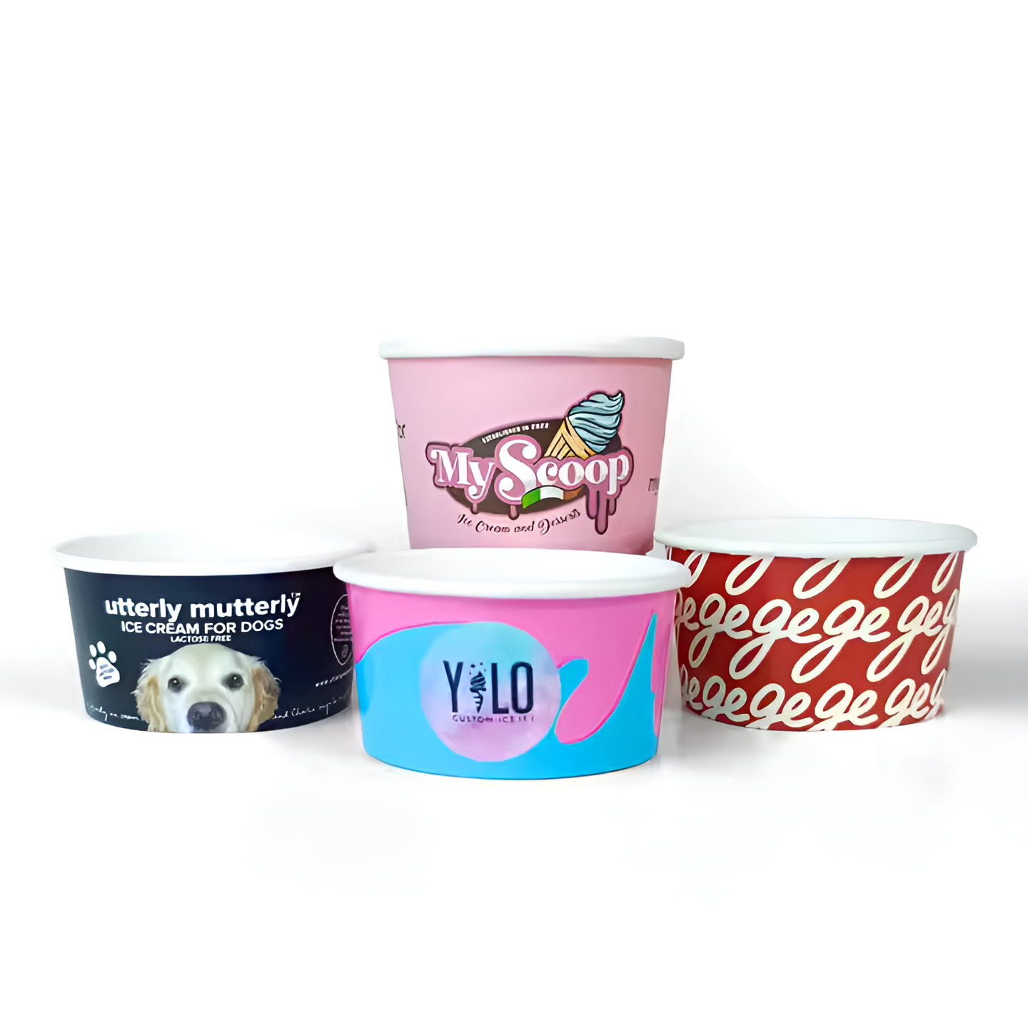 Paper ice cream cups, Custom ice cream cups, Ice Cream Packaging, ice cream cups by Packarooo, packaroo