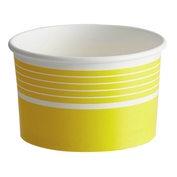 yellow custom ice cream cups, custom ice cream cups, ice cream cups by Packarooo, packaroo