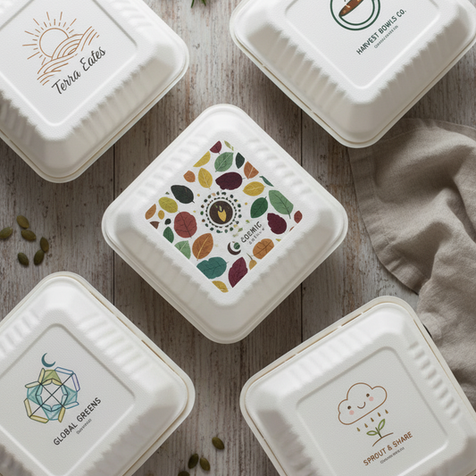 Custom Compostable Clamshell Containers