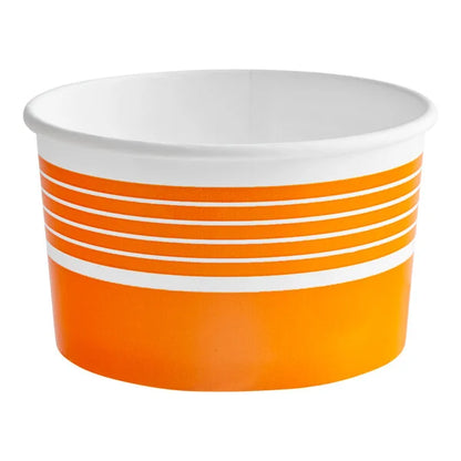 orange custom ice cream cups, Ice Cream Packaging, ice cream cups by Packarooo, packaroo