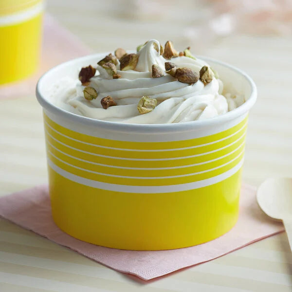 yellow ice cream cups, Packarooo ice cream cups, packaroo